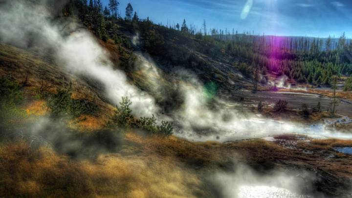 Yellowstone National Park Morning Fog